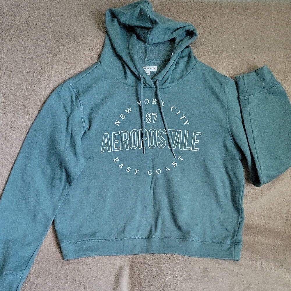 Aeropostale Teal Hoodie with NYC Print